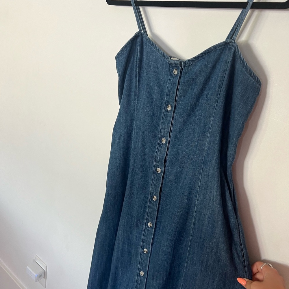 Z Supply- Sleeveless Button-Front Denim Maxi Dress - Blue-NWT-Size Small - Picture 4 of 5